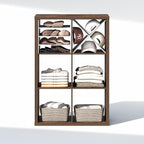 Furinno Cubic Closet Organizers and Storage, 6-Cube Closet Organizer, Open Shelf Closet Storage, Extra Thick Frame for Wardro