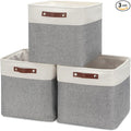 HNZIGE Storage Foldable Storage Baskets Cubes Set(3 Pack) Fabric Bins for Shelves,13 Inch Storage Basket for Organizing with 