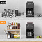 RUILALIFE Spice-Rack-Organizer-Shelf for Kitchen Counter, 2 Tiers Coffee Bar Station Organizer for Countertop，Space Saving De
