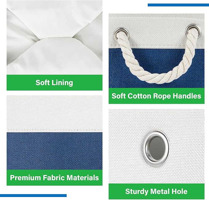 Bidtakay Small Storage Baskets for Shelves 3 Pack Fabric Storage Bins for Organizing Linen Collapsible Organizer for Closet-W