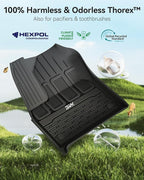 3W Floor Mats & Cargo Liner for Jeep Wagoneer 2022-2026 7-Seat (NOT for 8-Seat/L/S)， with 2nd Row Bench Seat All Weather Protection TPE Full Set Automotive Mat Car Floor Liners Accessories, Black