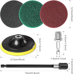 Power Scrub Pads Drill Attachment, GOH DODD 30 Pieces 5 Inch Headlight Restoration Kit Cleaning Kit Scouring Pads with Baker 