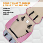 Elantrip 2PCS Front Car Seat Covers Pink Leather Auto for Women Airbag Compatible Diamond Pattern PU Seat Cover Universal Fit