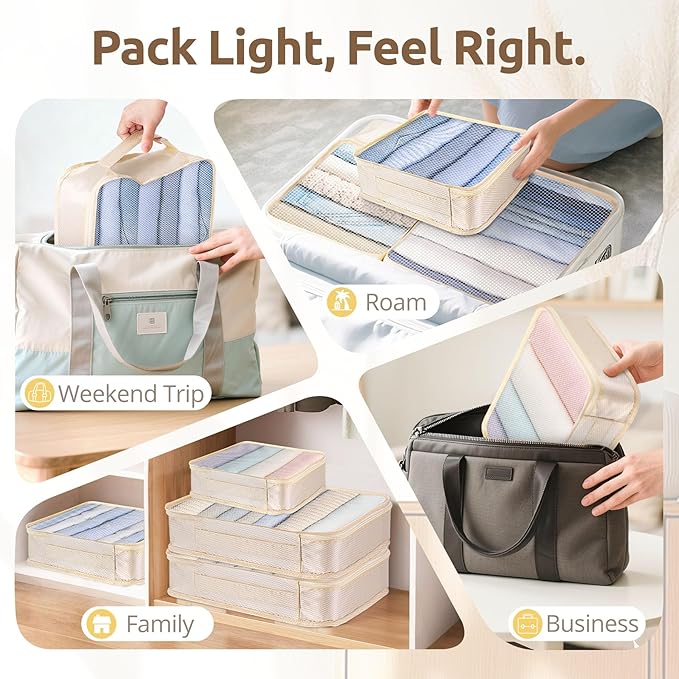 All-in-One 22 Pcs Packing Cubes for Travel Essentials –Includes Cubes,toothbrush covers，Silicone Bottle Cover,zipper bags, Ma
