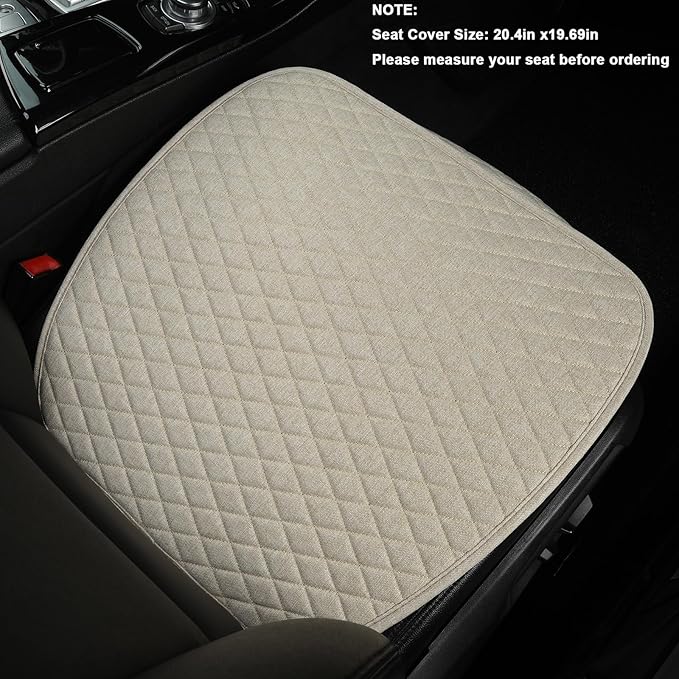 West Llama Linen Car Seat Covers,Bottom Seat Covers for Cars Include 1 Piece Front Driver Seat Pad Mat Universal Fits 90% Veh