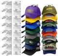 Hat Organizer for Baseball Caps Wall, 2 Pack Hat Holder for Closet Door Hold up to 16 Hats,Hat Hook with Adhesive and 8 Screw
