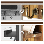 Rebee Vision Acacia Wood Key Holder Wall Mount – Farmhouse Key Holder for Wall & Mail Organizer with Shelf for Home Decor – I