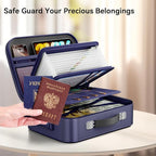 Fireproof Document Box, Hard Case Fireproof Box with Lock, Portable Hard-Shell Fireproof Water Resistant Document Safe for Im