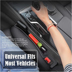 Car Seat Gap Filler Organizer, Auto Side Seat Gap Storage Box for Your Cars, Trucks 2 Pack, Universal Car Accessories Gap Filler Organizer to Fill the Gap Space Between the Console and Seats, Black