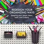 G.CORE Pegboard Bins PegBoard Cups with Hooks & Loops, Peg Board Hooks Assortment Organizer Accessory, Various Tools Storage 