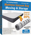 Storage Logic Foam Mattress Vacuum Bag for Moving, Storage, Vacuum Seal Mattress Bag with Straps (Twin/Twin XL)