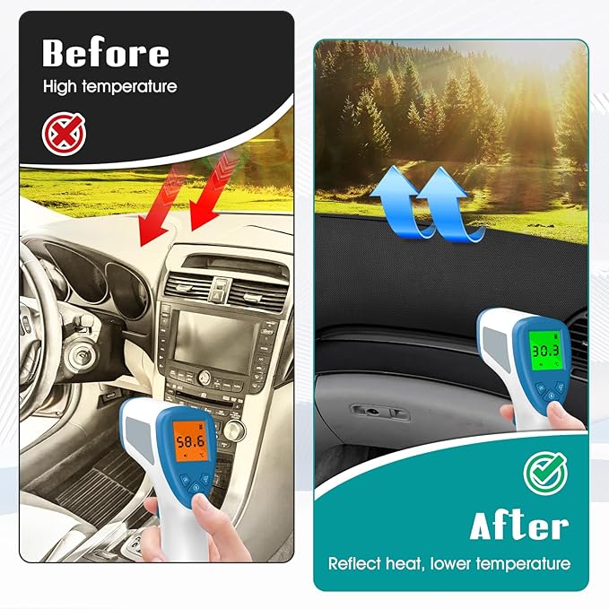 FIILINES Dash Cover for 2004-2008 Acura TL, Dashboard Mat Accessories Dash Cover Sunshade Nonslip Mesh Protector No Glare Bla