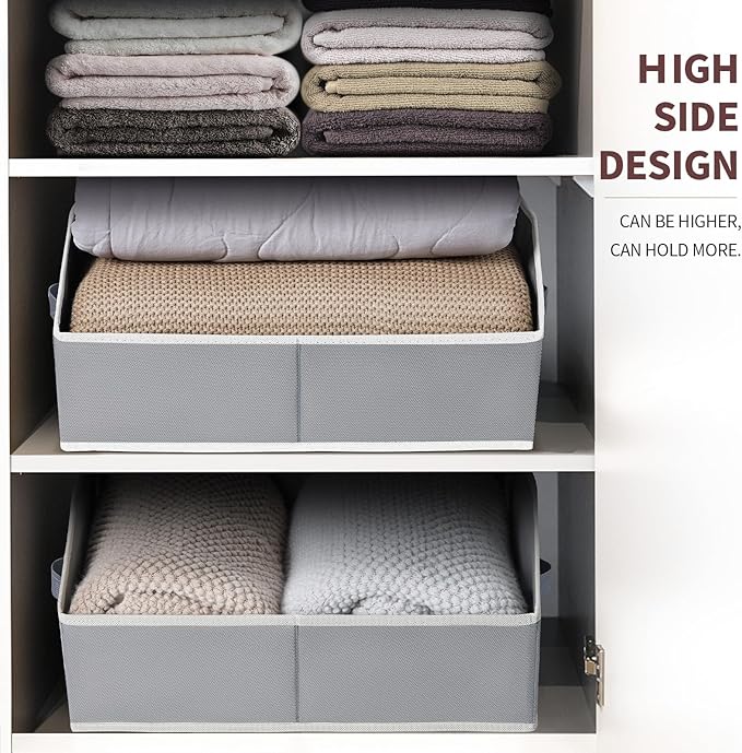 Homsorout Large Storage Bins Baskets - 6 Pack Closet Storage Cubes, Fabric Baskets for Organizing, Cube Organizer Bins with H