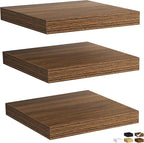 Fun Memories Rustic Wood Floating Shelves for Wall, Space-Saving Wall Mounted Shelves for Bathroom, Bedroom, Living Room and 