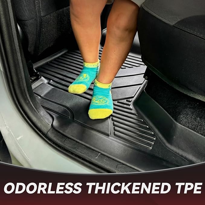 YITAMOTOR Floor Mats for Toyota Tacoma 2024 2025 2026 Double Cab Automatic, Custom Fit All Weather Anti-Slip TPE Rubber Mat, Super Duty Toyota Accessories, Tacoma TRD/SR/SR5/Limited Floor Liners Set
