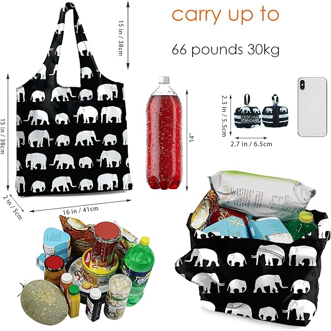 BeeGreen Reusable Grocery Shopping Bag -Travel Tote Bag - Foldable Compact Sturdy Bags