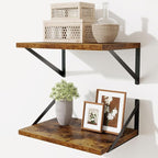 Deep Floating Shelves,16"Wx10"D Floating Shelves for Wall Set of 2,Heavy Duty Wood Floating Shelf with Metal Bracket,Wall Mou