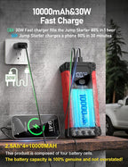 Sharmeal Car Jump Starter 7000A, Jump Starter Battery Pack with PD 30W Quick Charger, 12V Portable Jump Box (for All Gas and