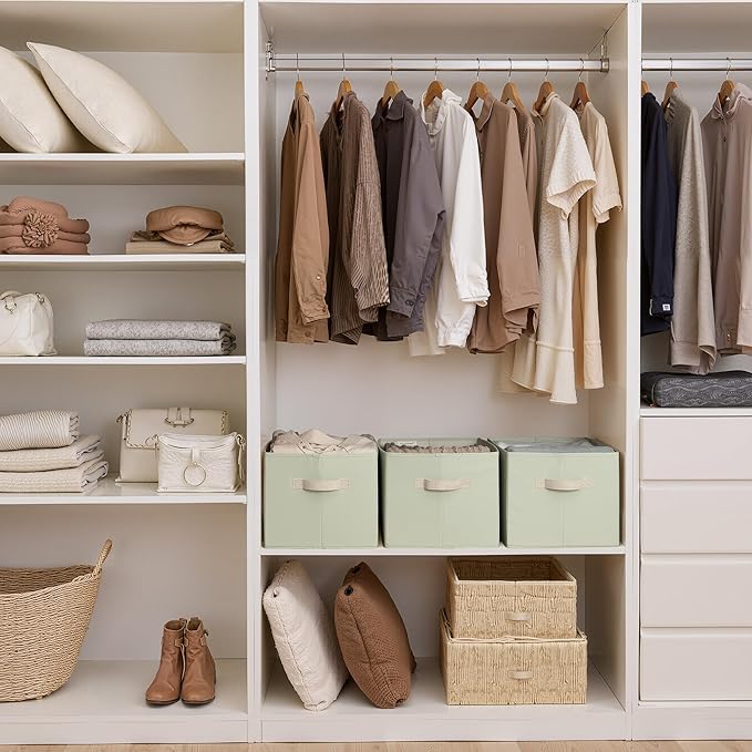 StorageWorks Storage Basket for Shelves, Closet Organizers and Storage Baskets, Organization and Storage Bins for Closet, Fab