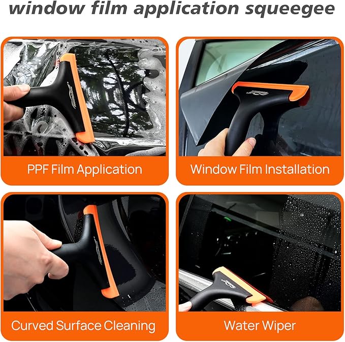 NEWISHTOOL All-Purpose Small Silicone Squeegee for Car & Home Cleaning, 3 Pack Window Tint Scraper for Car Windshield, Shower Bathroom Glass Door Washing