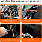 NEWISHTOOL Car Glass Small Window Squeegee, Auto Water Blade, Side Mirror Water Wiper, Shower Squeegee for Glass Doors, 5.9" Blade 7.5" Long Handle Silicone Squeegee, 3 Pack