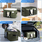 TAILI 8 Pack Green Extra Large Storage Bags, Heavy Duty Totes with Visible Window, Wrap Around Handles, Perfect for Moving