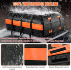 21 Cubic Feet Car Rooftop Cargo Carrier Bag,100% Waterproof Heavy Duty 840D Rooftop Cargo Bag for All Vehicle with/Without Racks,Includes Anti-Slip Mat,6 Door Hooks,Luggage Lock and Storage Bag