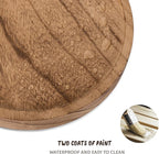 Round Decorative Tray Wood Bathroom Counter Organizer Farmhouse Kitchen Decor Wooden Riser for Soap Dish, Perfume, Candle, Sp
