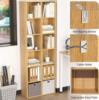 Cube Shelf Organizer, 6 Cube Oak Open Shelf, Freestanding 6-Tier Low Bookcase, DVD Shelf & Lego Display for Living Room, Bedr