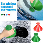Hicarer 4 Pack Magical Ice Scraper Round Snow Scraper Funnel Car Snow Removal Shovel Tool Cone Magic Car Ice Winter Accessories for Windshield Window Vehicle Truck Automotive
