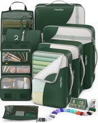 8 Set Packing Cubes for Travel, Gifts for Women Mom,Anti-Tearing Suitcase Organizer for Luggage with Shoe & Hanging Toiletry 