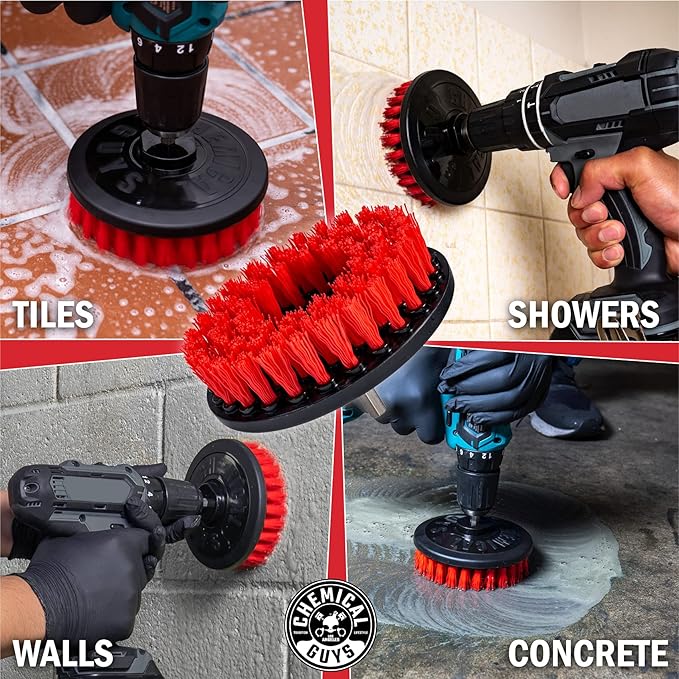 Chemical Guys ACC508 Heavy Duty Spinner Multi-Surface Drill Brush Attachment (Fits Any Standard Drill - Power Scrubber Remove
