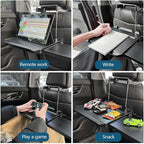 Black 2-in-1 Car Steering Wheel Laptop Holder & Backseat Tray with Adjustable Multipurpose Desk Car Accessories for Eating, Writing, Laptop Work with Cup Holder - Ideal for Constant Travelers