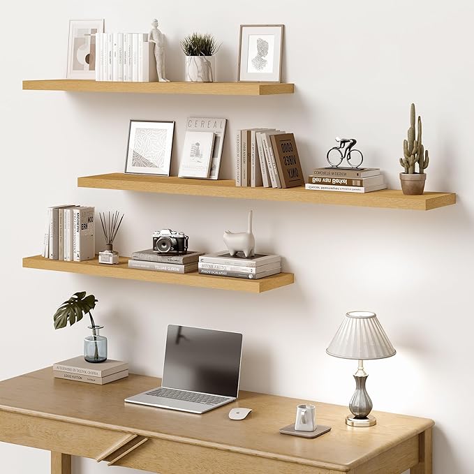 Vivelove 10" Deep Floating Shelves with Invisible Brackets, 30" Wall Shelves for Bathroom Bedroom Kitchen Living Room Laundry