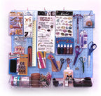 Azar Displays 900945-BLU The DIY Multi-purpose 70-piece Pegboard Wall Organizer Kit with Two Panels and Accessory Assortment,