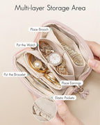 Vlando Small Jewelry Travel Case,Jewelry Pouch Bags with Zipper,Velvet Jewelry Organizer Storage Bag for Bracelet Rings Earri