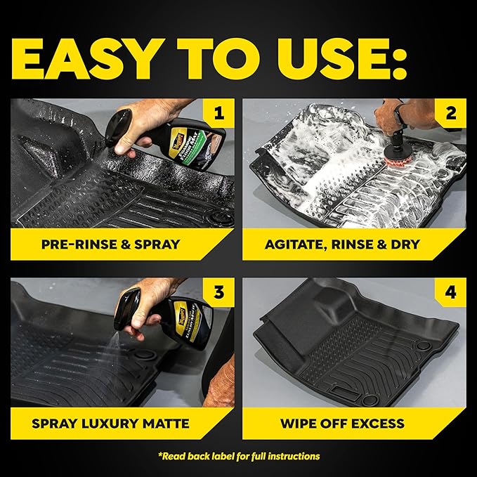 Meguiar’s Quik Solutions All-Weather Floor Mat Kit,All Weather Floor Mat Cleaner and Car Mat Protectant that Deep Cleans & Re