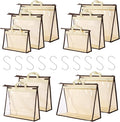 CINPIUK 10 Set Handbag Storage Organizer Dust Bags for Purses Handbags Closet, Clear Purse Protector Storage Bag Dust Cover f