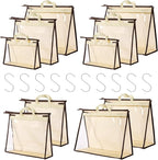 CINPIUK 10 Set Handbag Storage Organizer Dust Bags for Purses Handbags Closet, Clear Purse Protector Storage Bag Dust Cover f