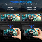 Wireless Apple Carplay Screen for Car with 4K Dash Cam, 10.26" Portable Apple Carplay & Android Auto, HD Touchscren with 1080
