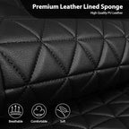 CAR PASS Bling Diamond Black Leather Car Seat Covers for 2 Front Interior Sets, Waterproof Shining Glitter Sparkly Crystal Un