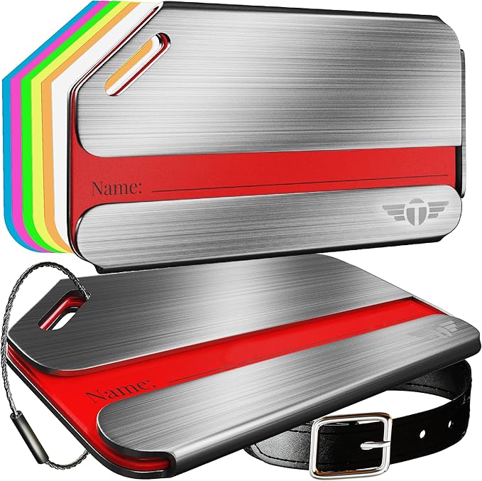 Original Indestructible Luggage Tags for Travel Stand Out with Stainless Steel Privacy Personalized Luggage Tags with Free Sm