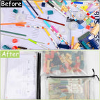 24pcs Mesh Zipper Pouches, A3 Size 17 x 12 inches Waterproof Black Zipper Bags, Water-Resistant Plastic Zipper Pouch for Scho