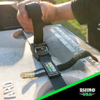 Rhino USA Lashing Straps Cargo Tie Downs (4PK) - 1,320lb lab Inspected Max Break Strength, Includes (4) Heavy Duty 1in x 12ft Cam Buckle Pull Straps. Best for Kayak, Cooler, Cargo