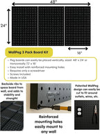 WallPeg 24" x 48" Pegboard Wall Organizer - Kit (PK-312-B) Peg Board Organizer Accessories for Garage pegboard Storage, Tool 