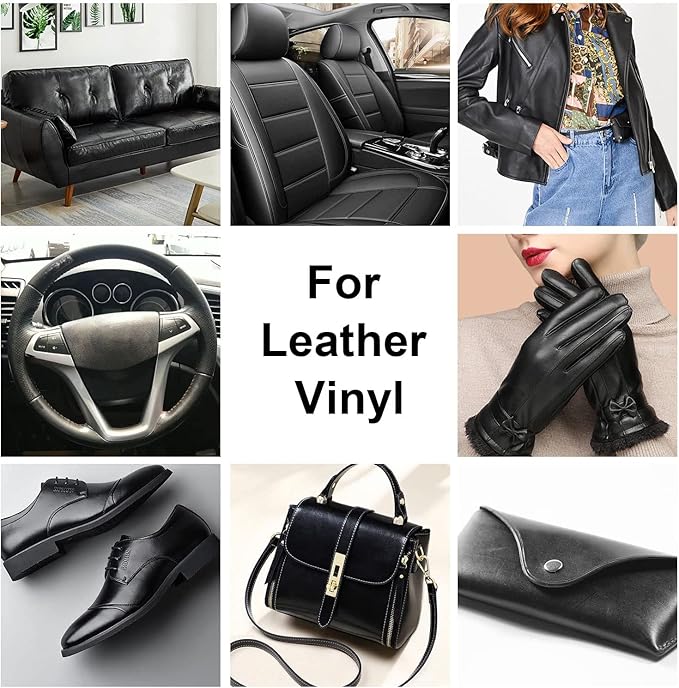 Black Leather Recoloring Balm, Leather Color Restorer Conditioner, Leather Repair Kits for Vinyl Furniture, Sofa, Car Seats, 