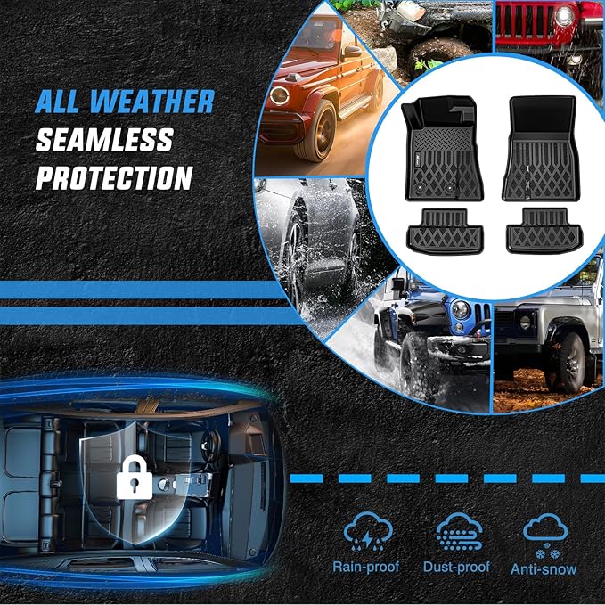 Nilight TPE Floor Mats for Ford Mustang 2015 2016 2017 2018 2019 2020 2021 2022 2023 2024 2025 2026 All Weather Custom Fit Heavy Duty Floor Liners