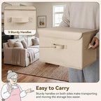GRANNY SAYS Stoarge Basket with Lid, Decorative Storage Boxes, Closet Storage Bins for Clothes, Collapsible Stackable Organiz