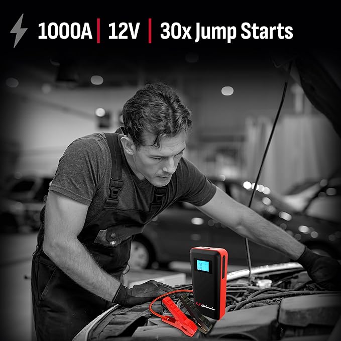 Schumacher Electric 1000 Peak Amp 12V Portable Lithium Car Battery Jump Starter & Power Pack - Lithium Ion Jump Box - with