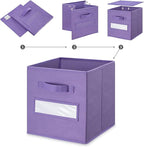 artsdi 13x13x13 storage cube bins (Set of 10) Fabric storage cubes with 10 Labels Window Cards & a Pen, storage cubes 13x13, 